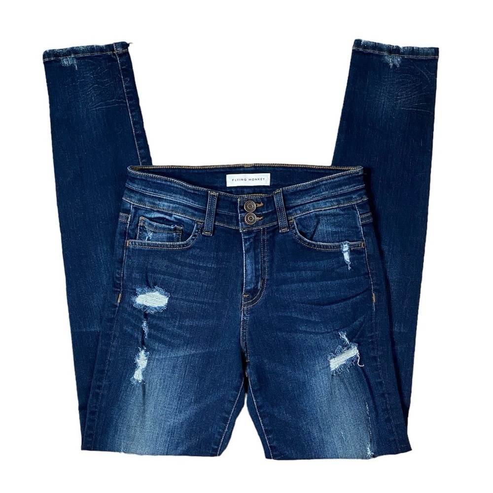 Flying Monkey Distressed High Rise Skinny Jeans